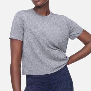 Outdoor Voices Women's Grey Crop Top T-Shirt Size XS Organic Cotton